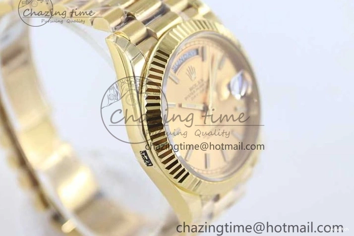 Bracelet YG 40mm Steel 904L 1:1 on YG TWF Dial Edition A2836 Best Crystal Date YG Day 0311